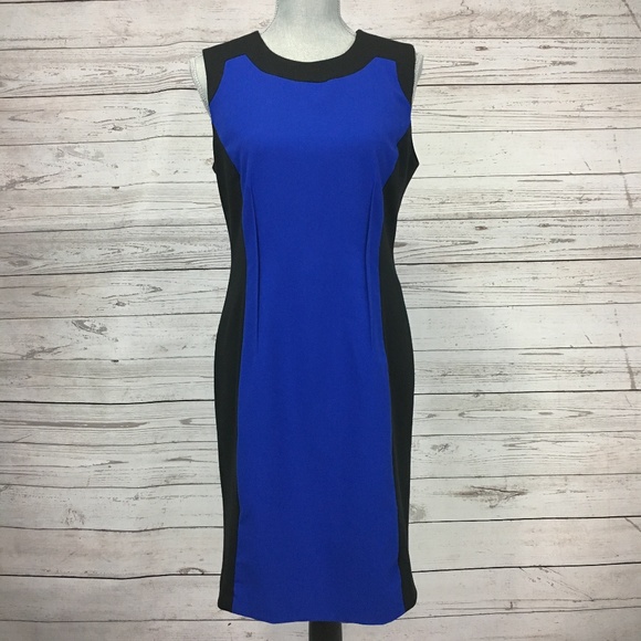 calvin klein blue and black dress